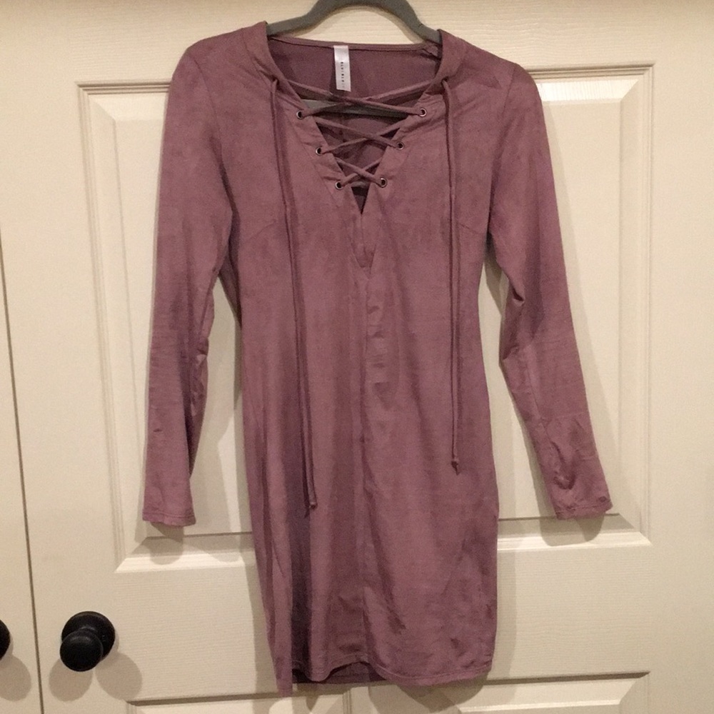 Blush long sleeve bodycon dress